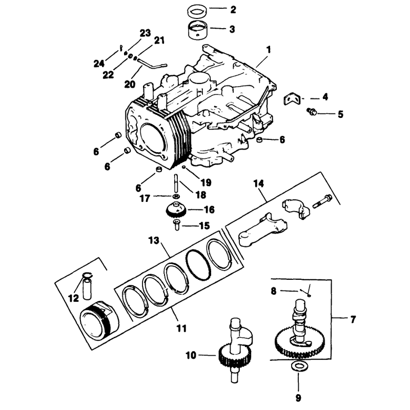 Crankcase Engine Kohler Model Cv125t Spec No 1254