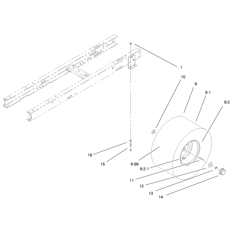 Rear Wheel and Tire Assembly