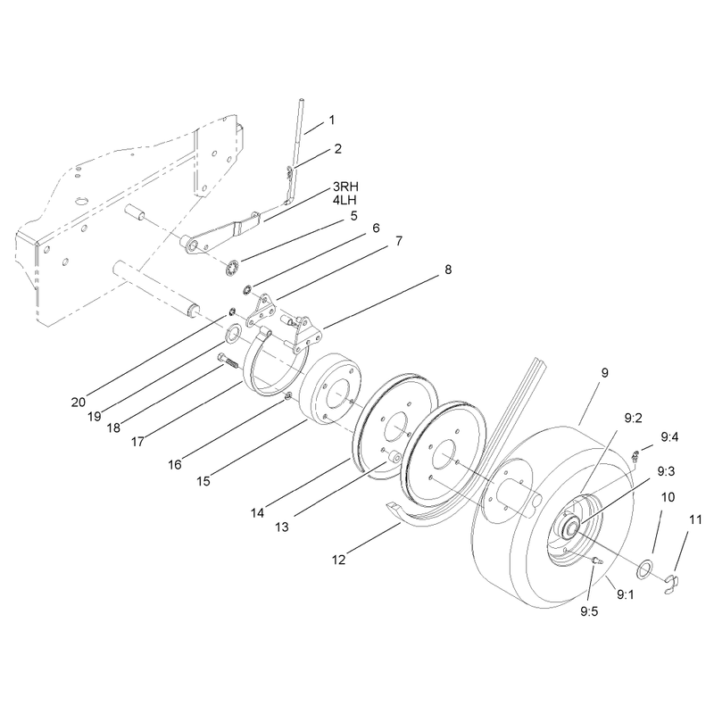 Brake Wheel Pulley and Wheel Assembly