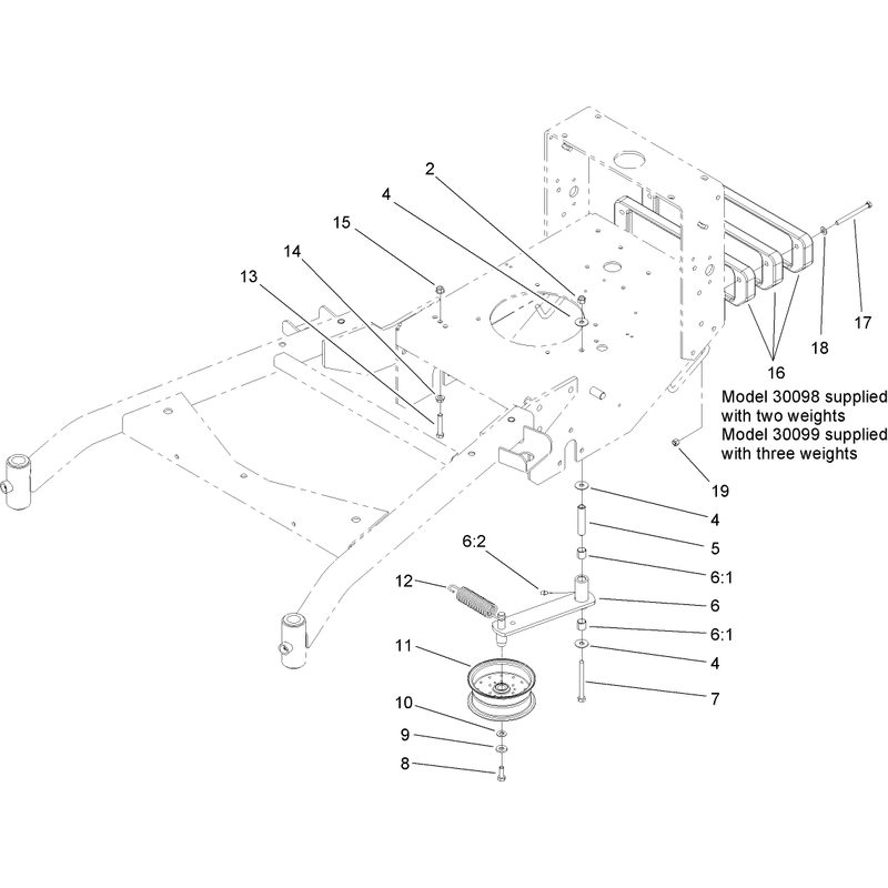 Power Take Off Idler and Weight Assembly