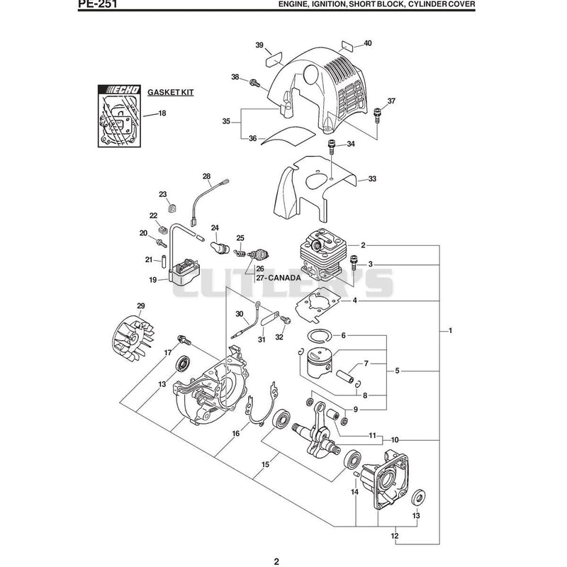 ENGINE,  SHORT BLOCK,  IGNITION,  CYLINDER COVER