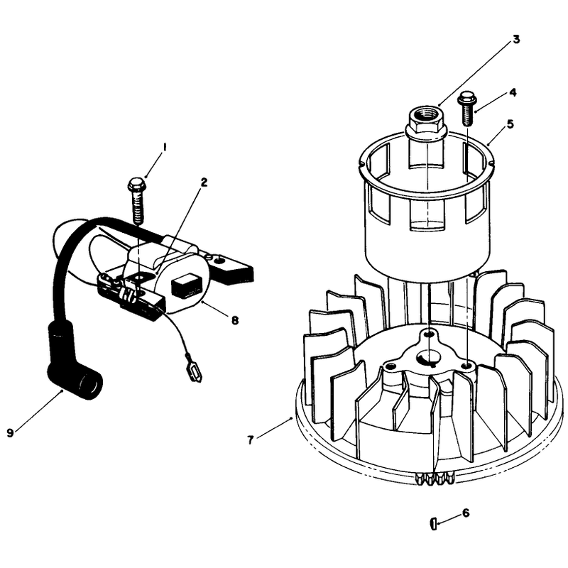 Magneto & Flywheel Assembly (engine Model No. Vmk9-2)
