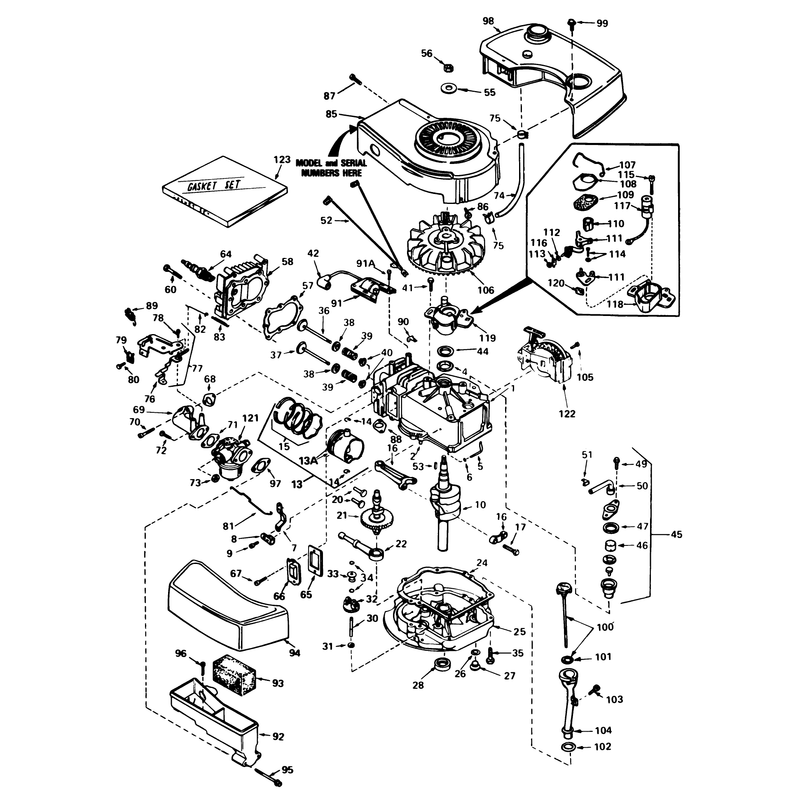 Engine Tecumseh Model No Tnt 100-10066d