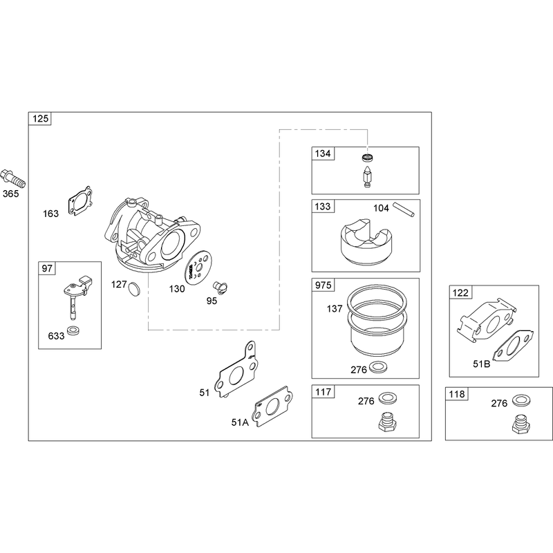 Carburetor Assembly Briggs and Stratton 122602-0207-B1