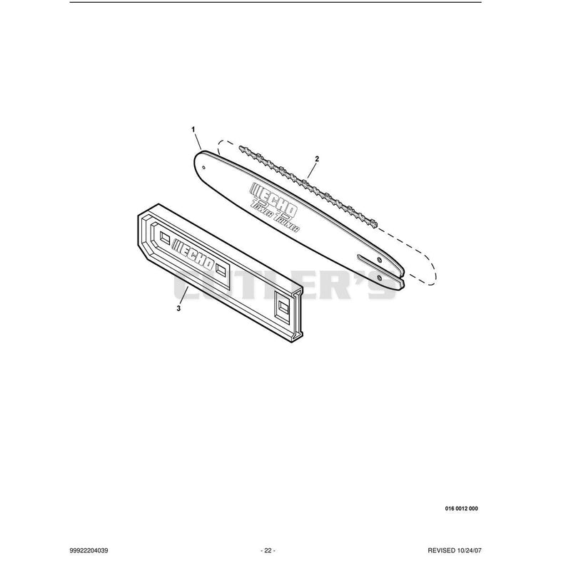 Guide Bar, Sawing Chain, Guide Bar Cover
