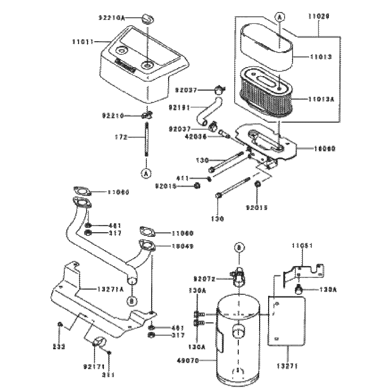 Air Filtermuffler Assembly Kawasaki Fh601v-S07