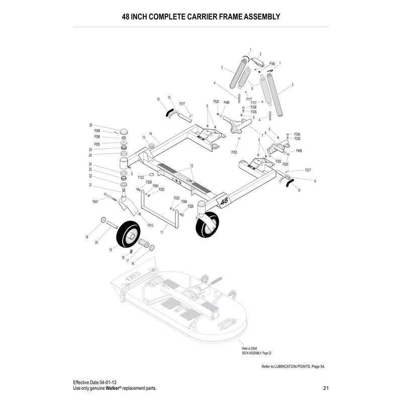 48 INCH COMPLETE CARRIER FRAME ASSEMBLY
