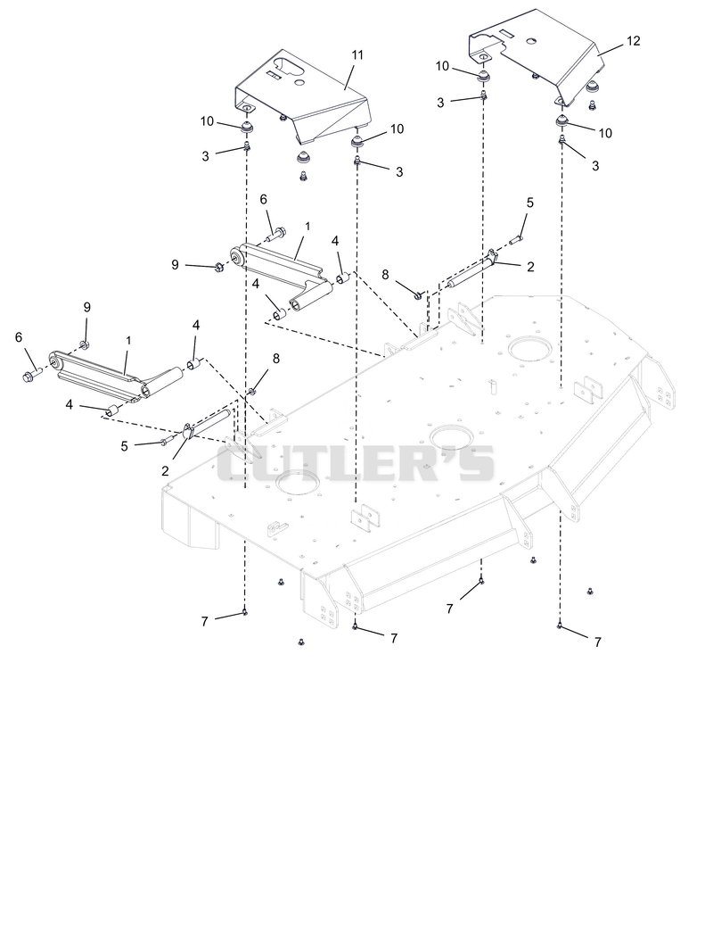 Deck Stabilizer Arms and Belt Guards - 52"