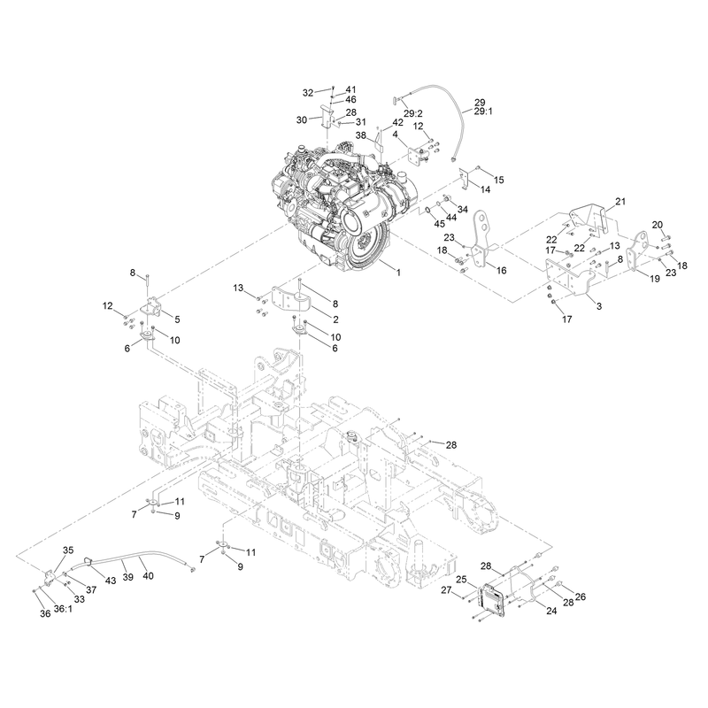 Engine and Mounting Assembly