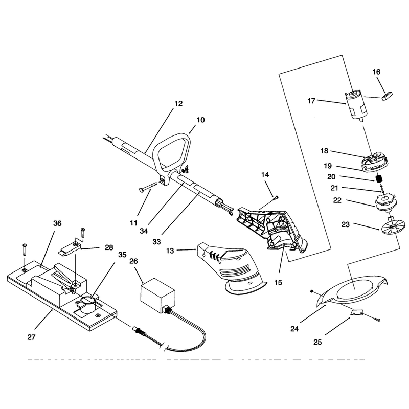 Motor Housing, Motor & Handle Assembly