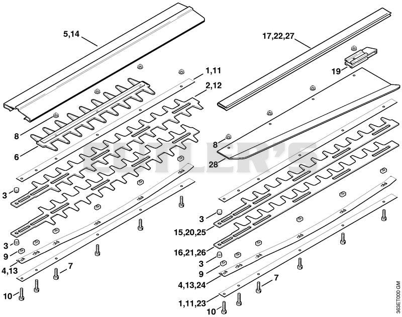 Cutter bar 550 mm / 22", 700 mm / 28", 1000 mm / 40"