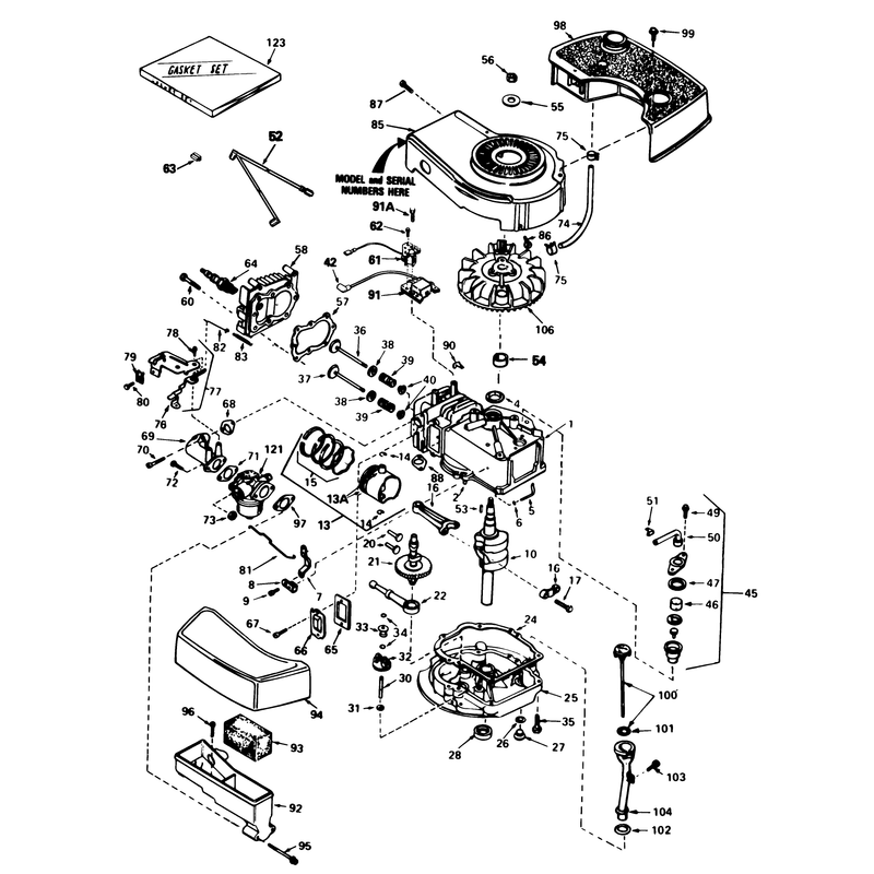 Engine Tecumseh Model No Tnt 100-10084e