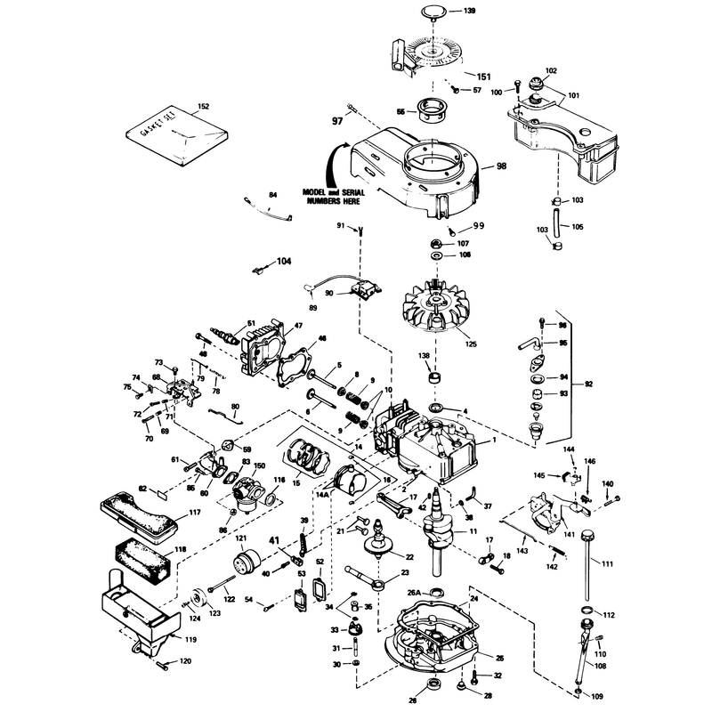 Engine Tecumseh Model No Tvs100-44012b
