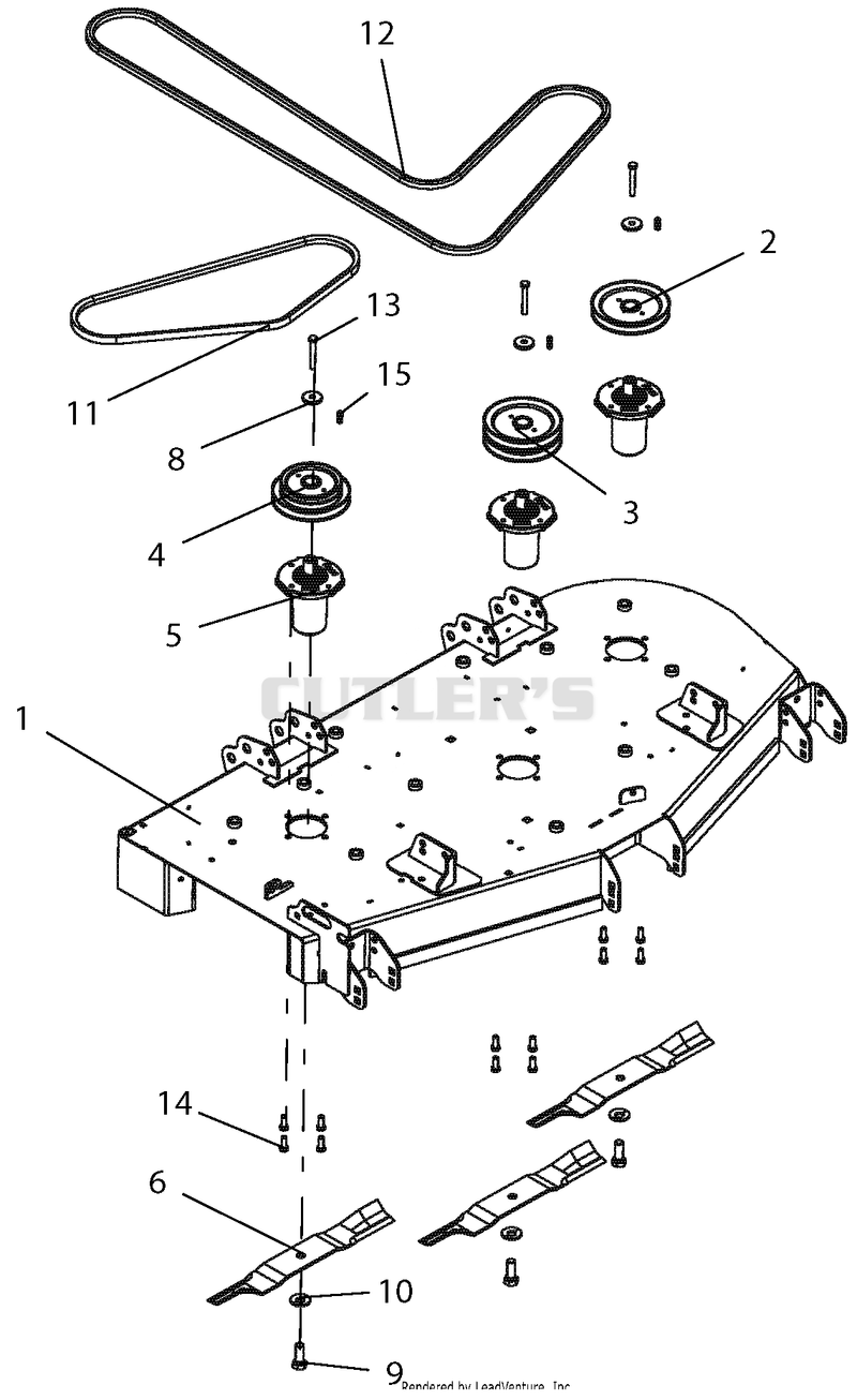 Decks, Belts, Baffles, Blades And Spindles - 52 Inch Deck