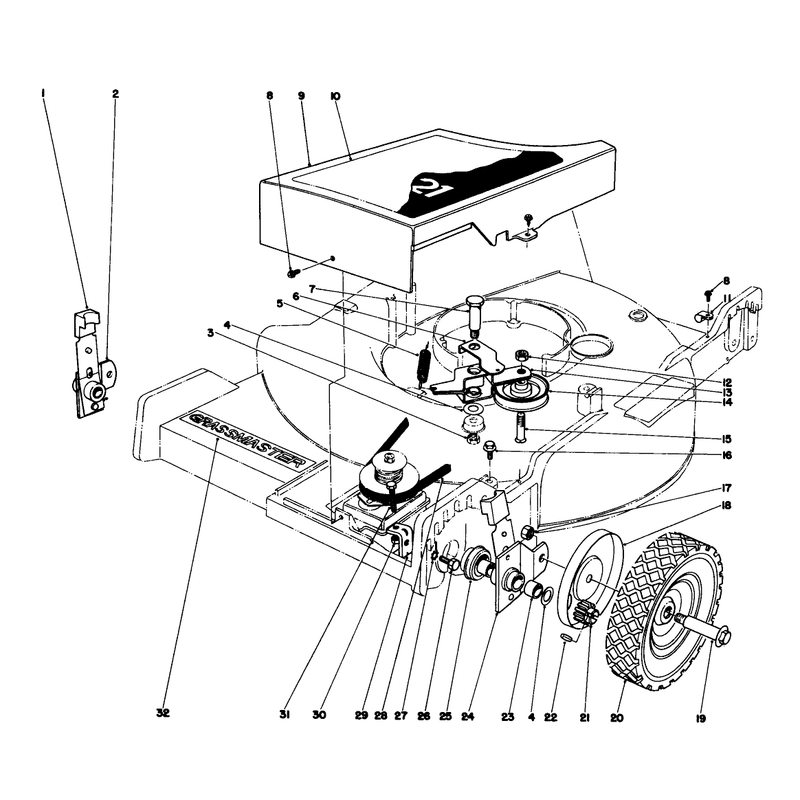 Front Wheel and Pivot Arm Assembly