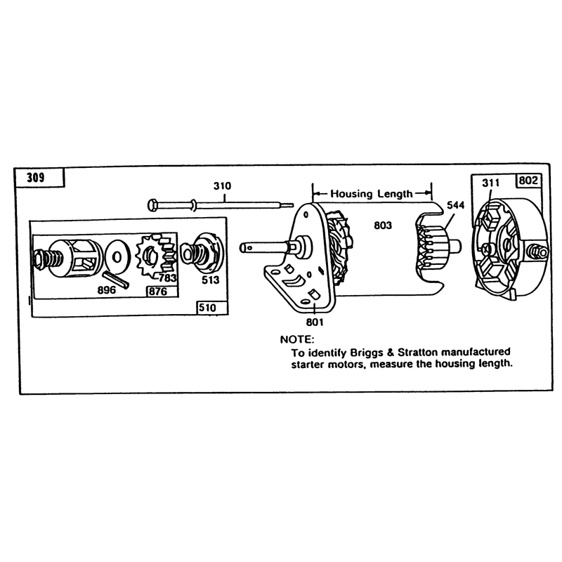 Briggs & Stratton Starter Motor Assembly 12 H.p. Rear Engine Rider Eledtric Model 56175