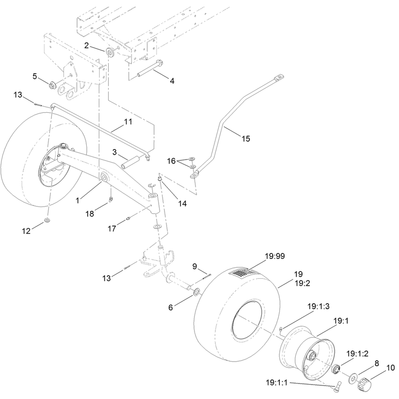 Front Wheel and Axle Assembly