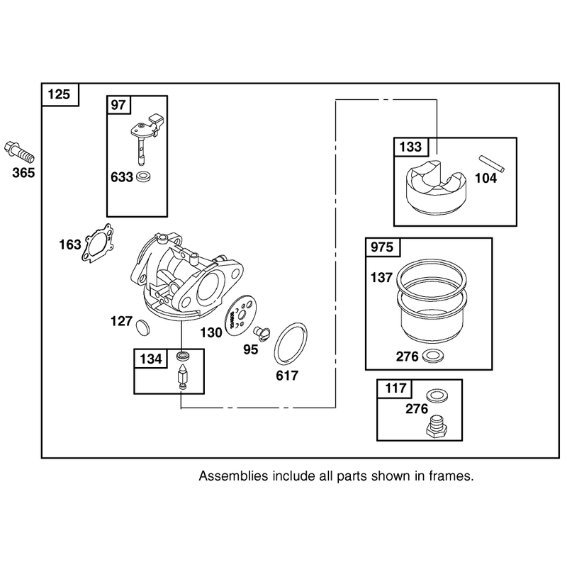 Carburetor Assembly Briggs and Stratton Model 12h802-1776-B1