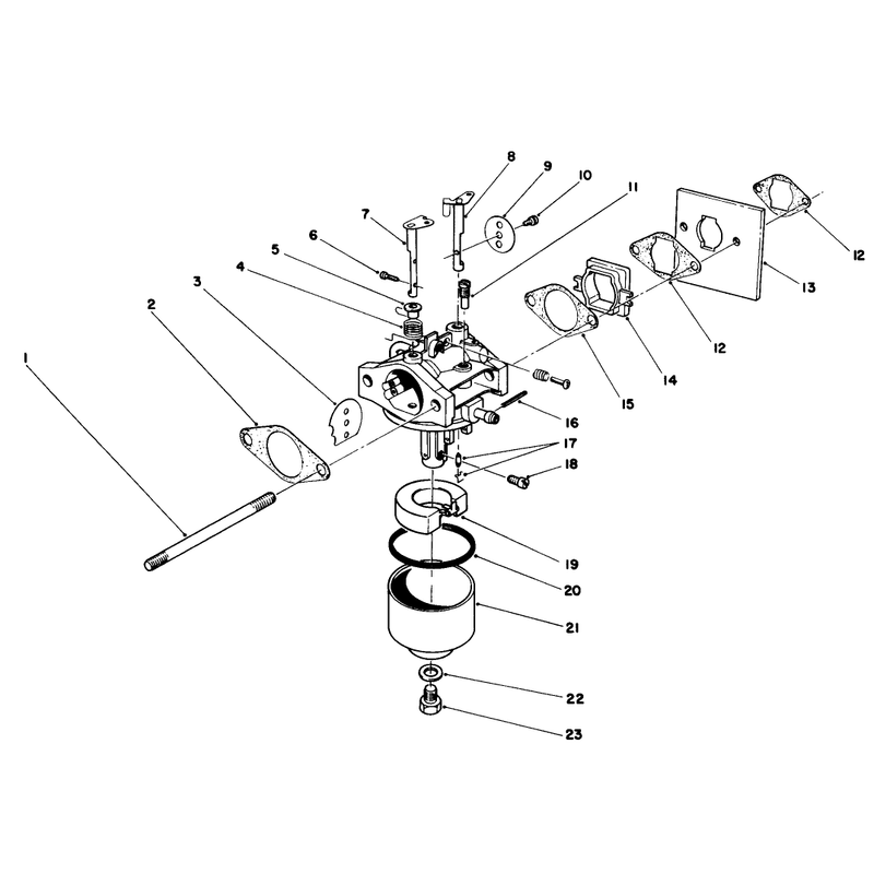 Carburetor Assembly Engine 47pe-4 Used on Units with Serial No6000101 - 6002073 Engine 47pf-5 Used on Units with Serial No 6002074 and Up