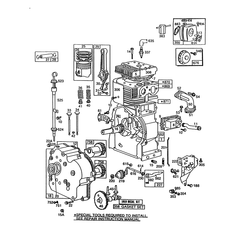 Engine Briggs & Stratton Model No. 252416 Type 0749-01 (model 38565)