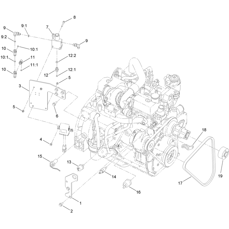 Engine Sensor and Belt Assembly