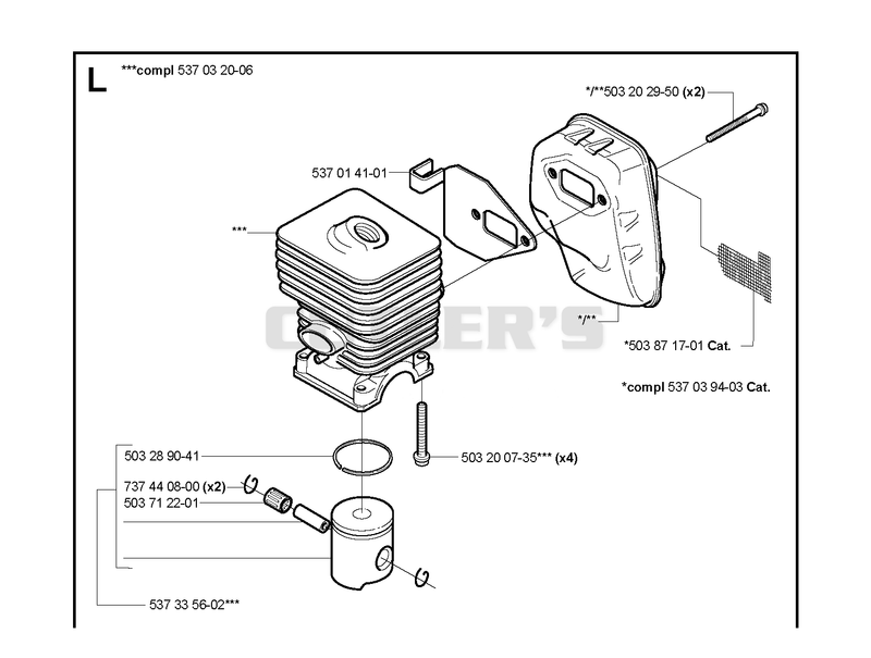 "CYLINDER, PISTON & MUFFLER"