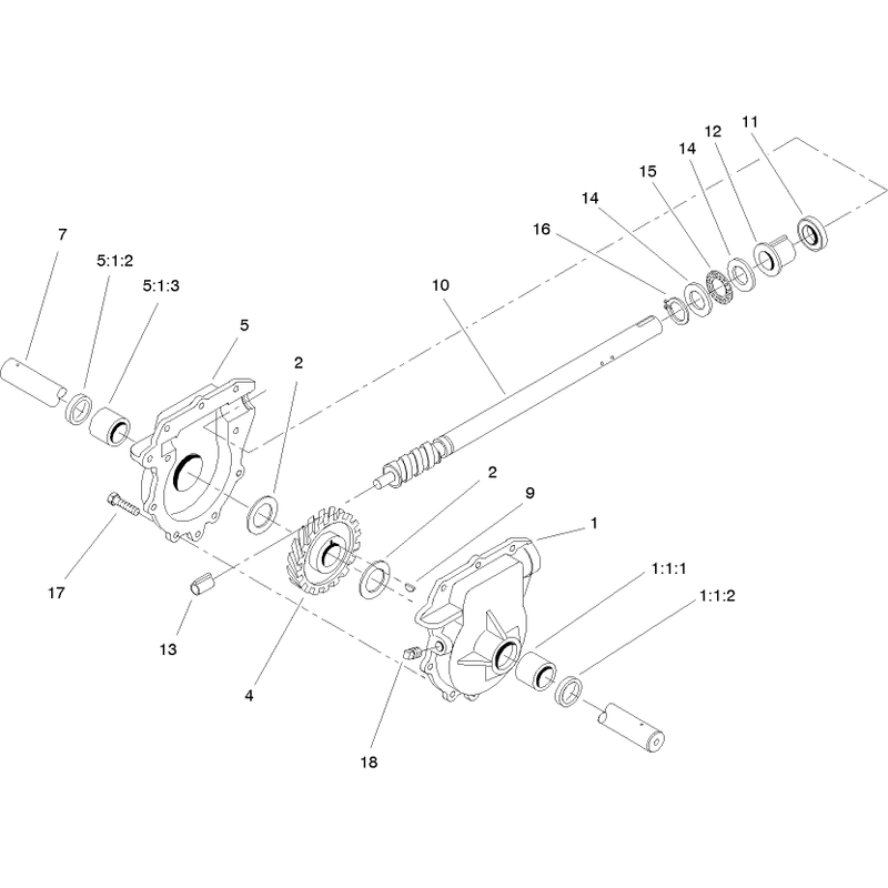 28 Inch Auger Gearcase Assembly No. 106-7254
