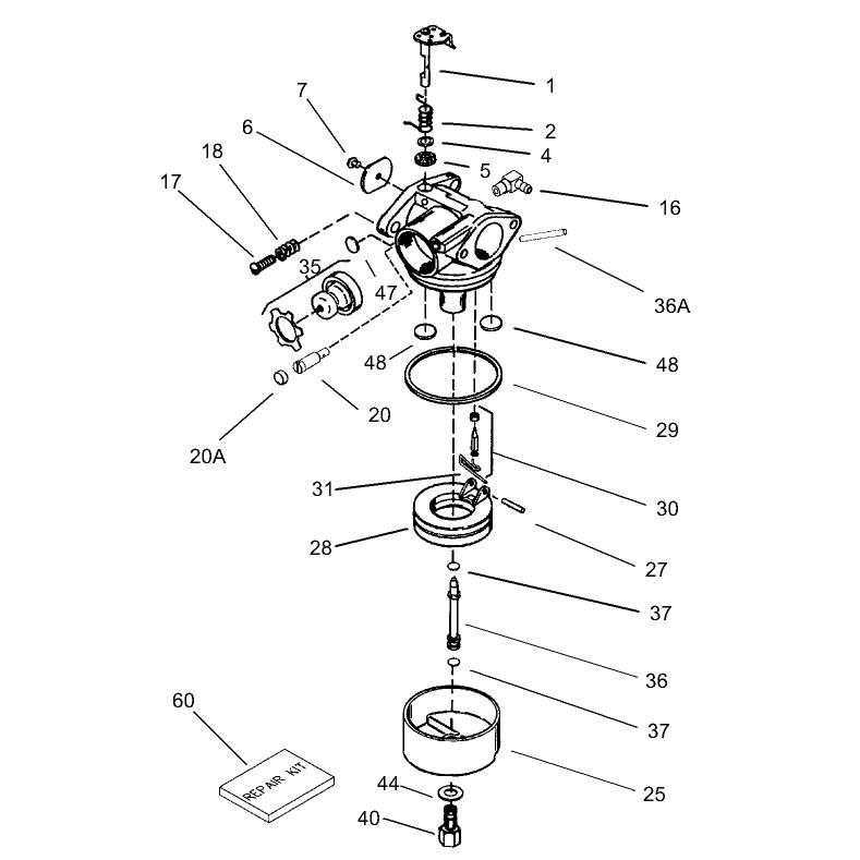 Carburetor Assembly No 640303 Tecumseh LV195EA-362003B