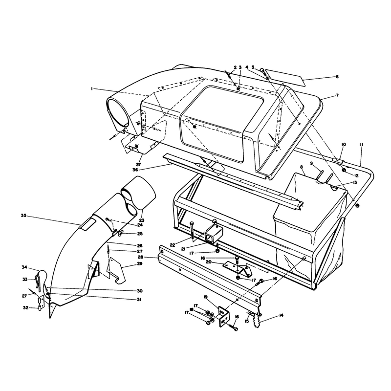 Twin Bagger Grass Catcher Model No. 59122 (optional)