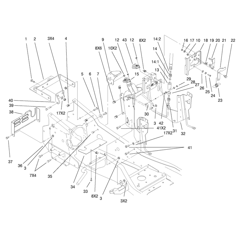 Steering Tower and Fuel Tank Support Assembly