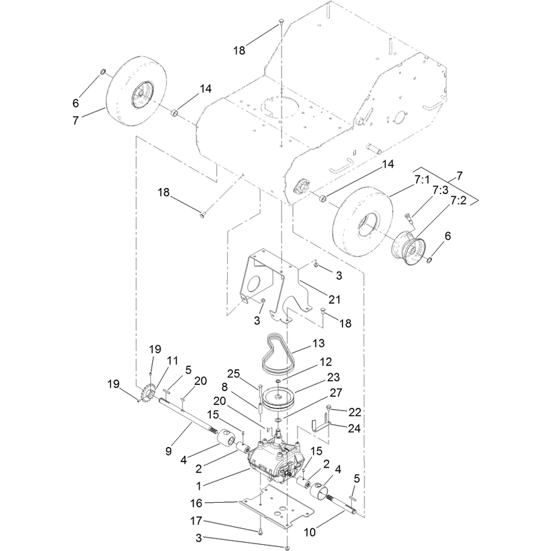 Transmission and Wheel Assembly