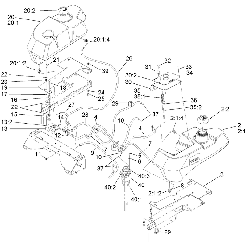 Tank and Fuel Line Assembly