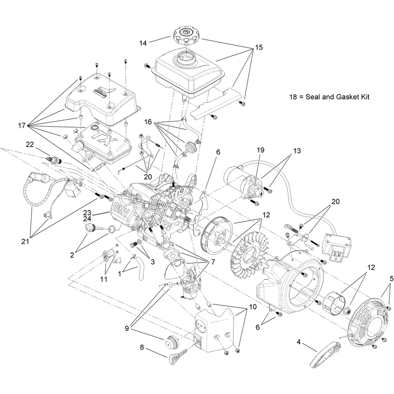 Electric Start Engine Component Assembly No. 119-1919