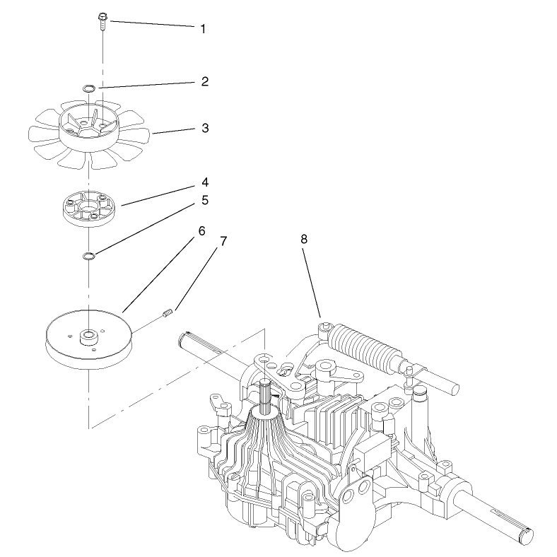 Transaxle Fan and Pulley Assembly
