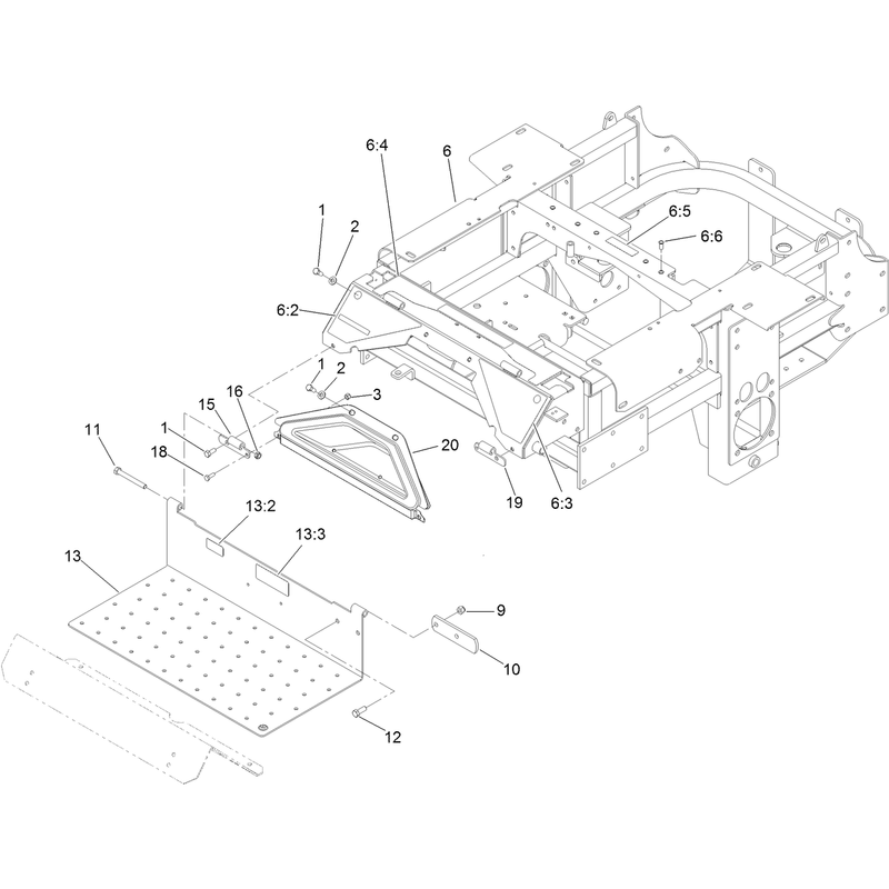 Traction Frame and Floor Pan Assembly