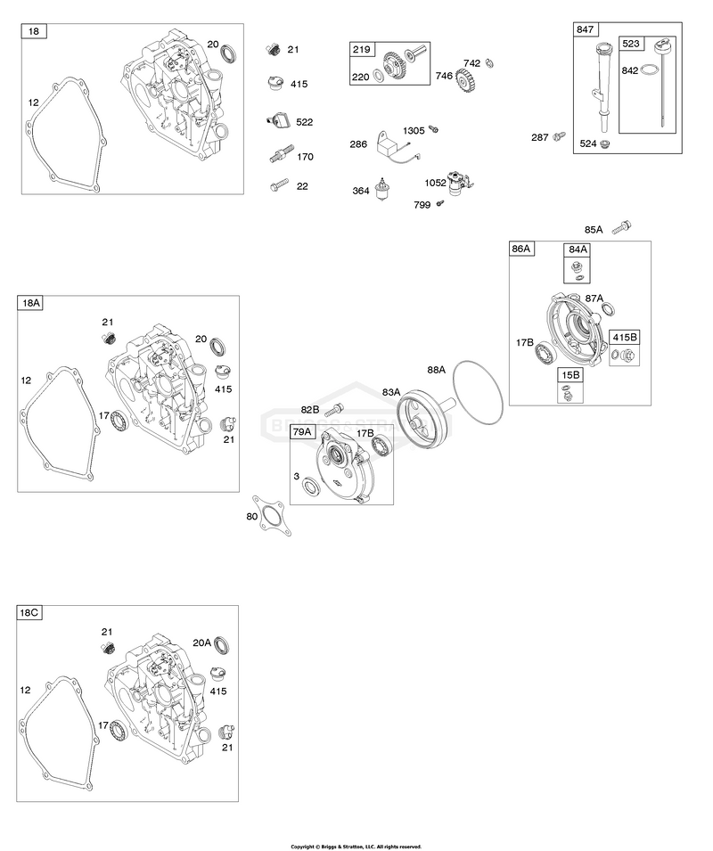 Crankcase Cover, Gear Reduction, Lubrication