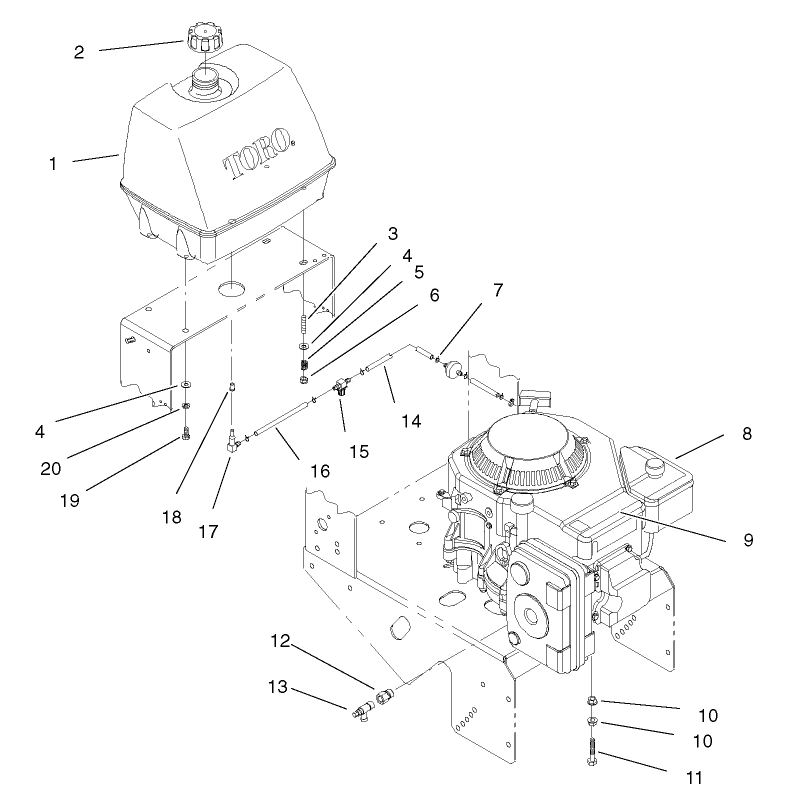 Engine and Fuel System Assembly