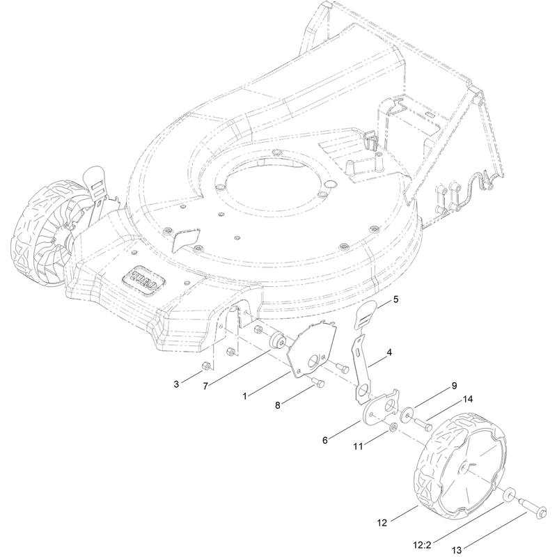 Front Wheel and Height of Cut Assembly
