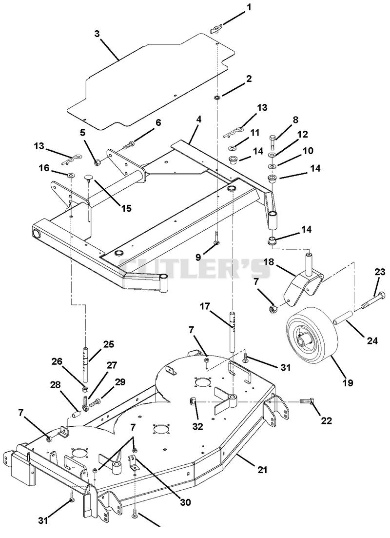 48" Floating Deck And Mower Frame
