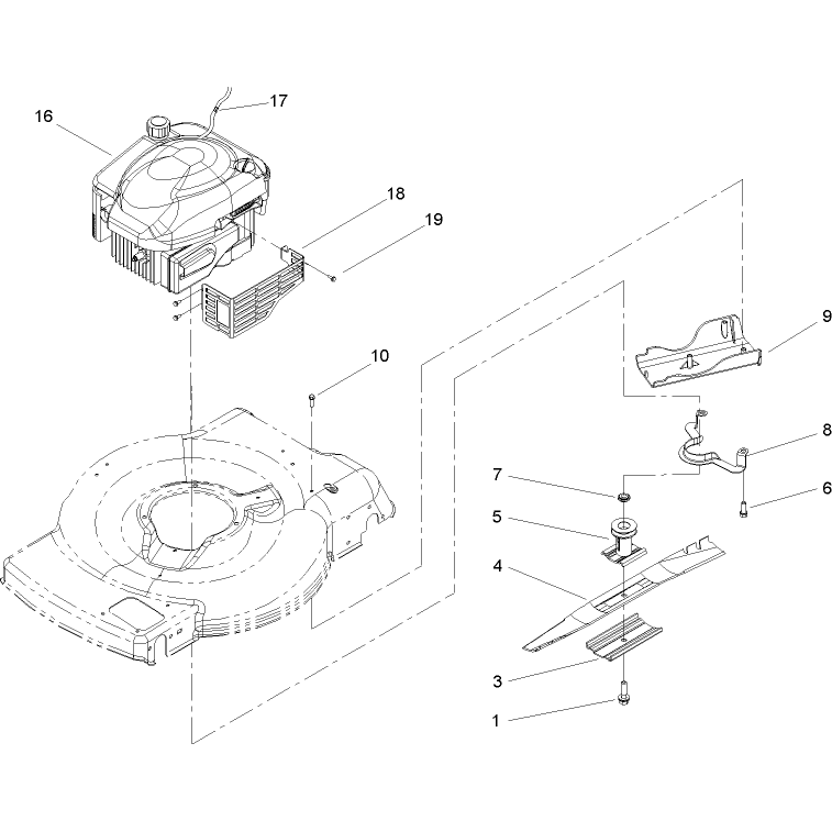 Engine and Blade Assembly