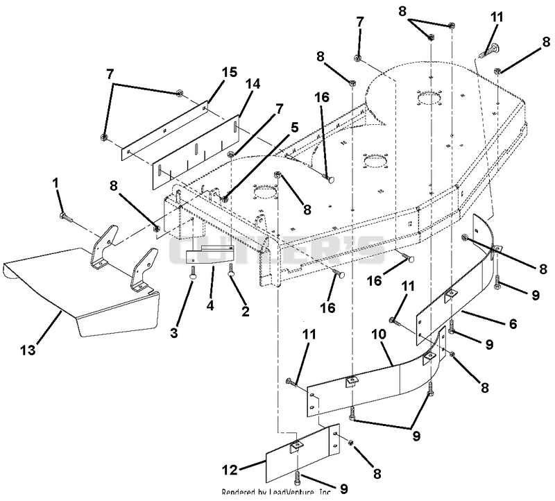 48" Discharge Chute And Baffles