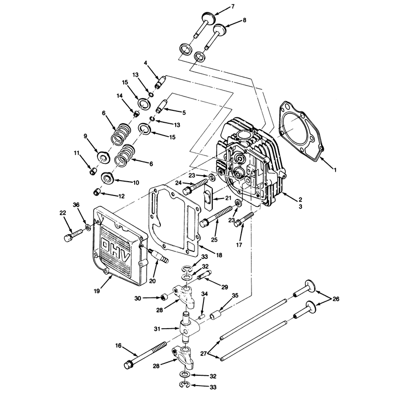14hp Engine Cylinder Head and Valves Assembly