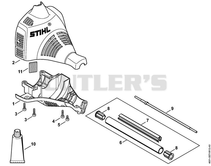 Engine housing, Drive tube assembly