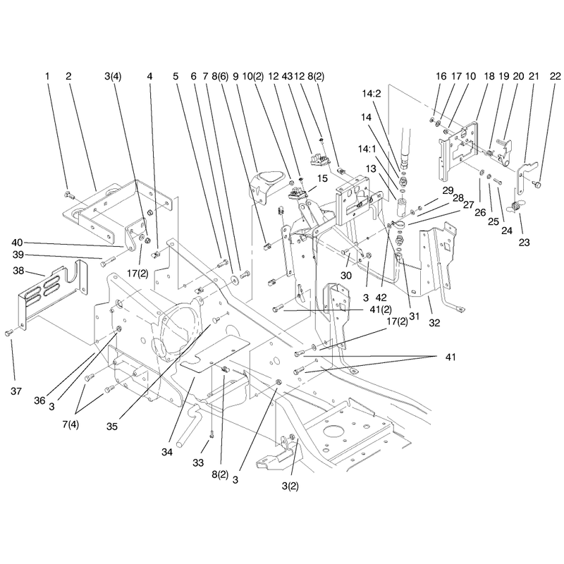 Steering Tower and Fuel Tank Supports Assembly