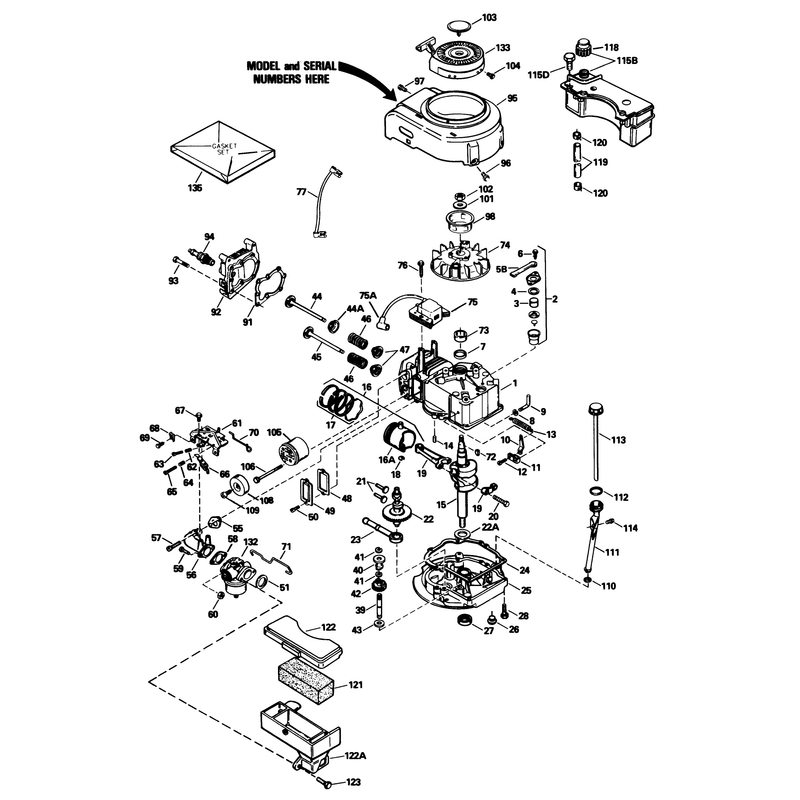 Engine Tecumseh Model No Tvs100-44018b