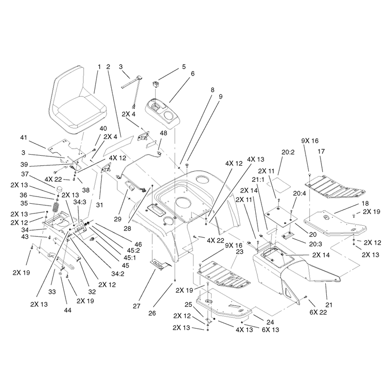 Fender Footrest and Seat Assembly