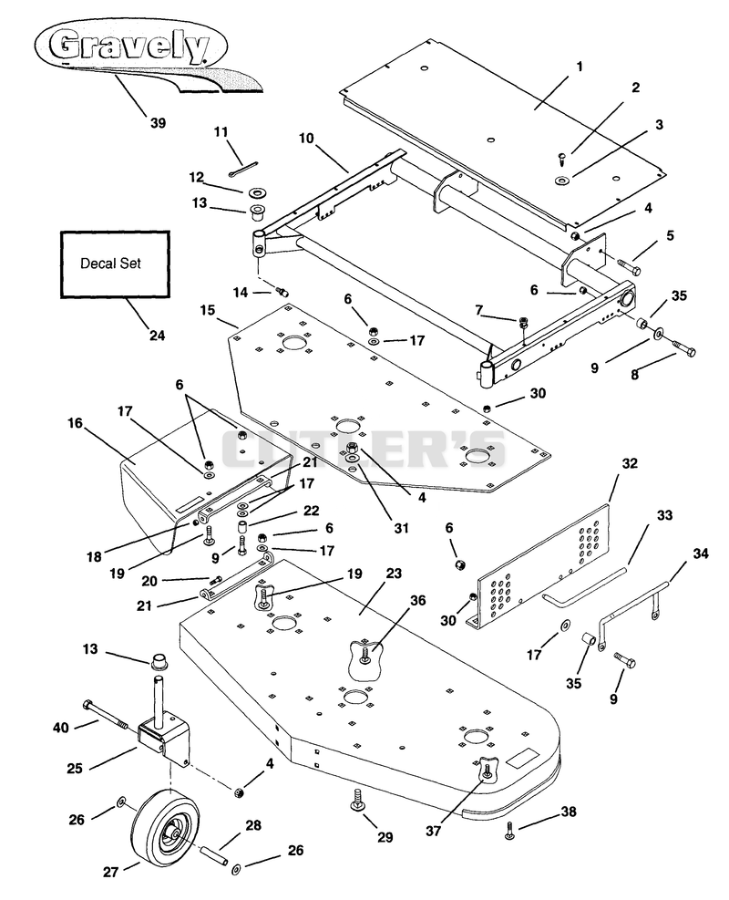 50" Mower Frame