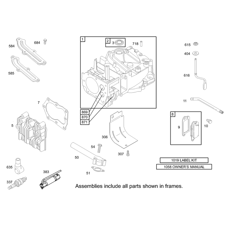 Cylinder Assembly Briggs and Stratton Model 12H802-1720-B1