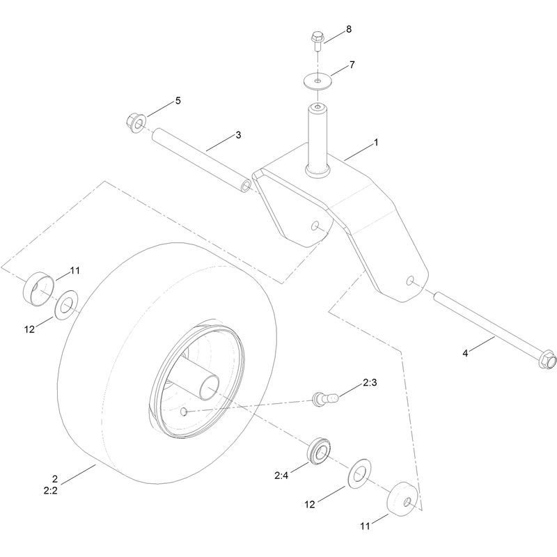 Caster, Wheel and Tire Assembly