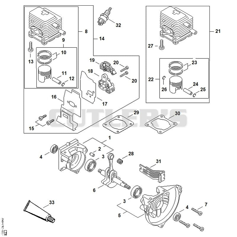 Crankcase, Cylinder